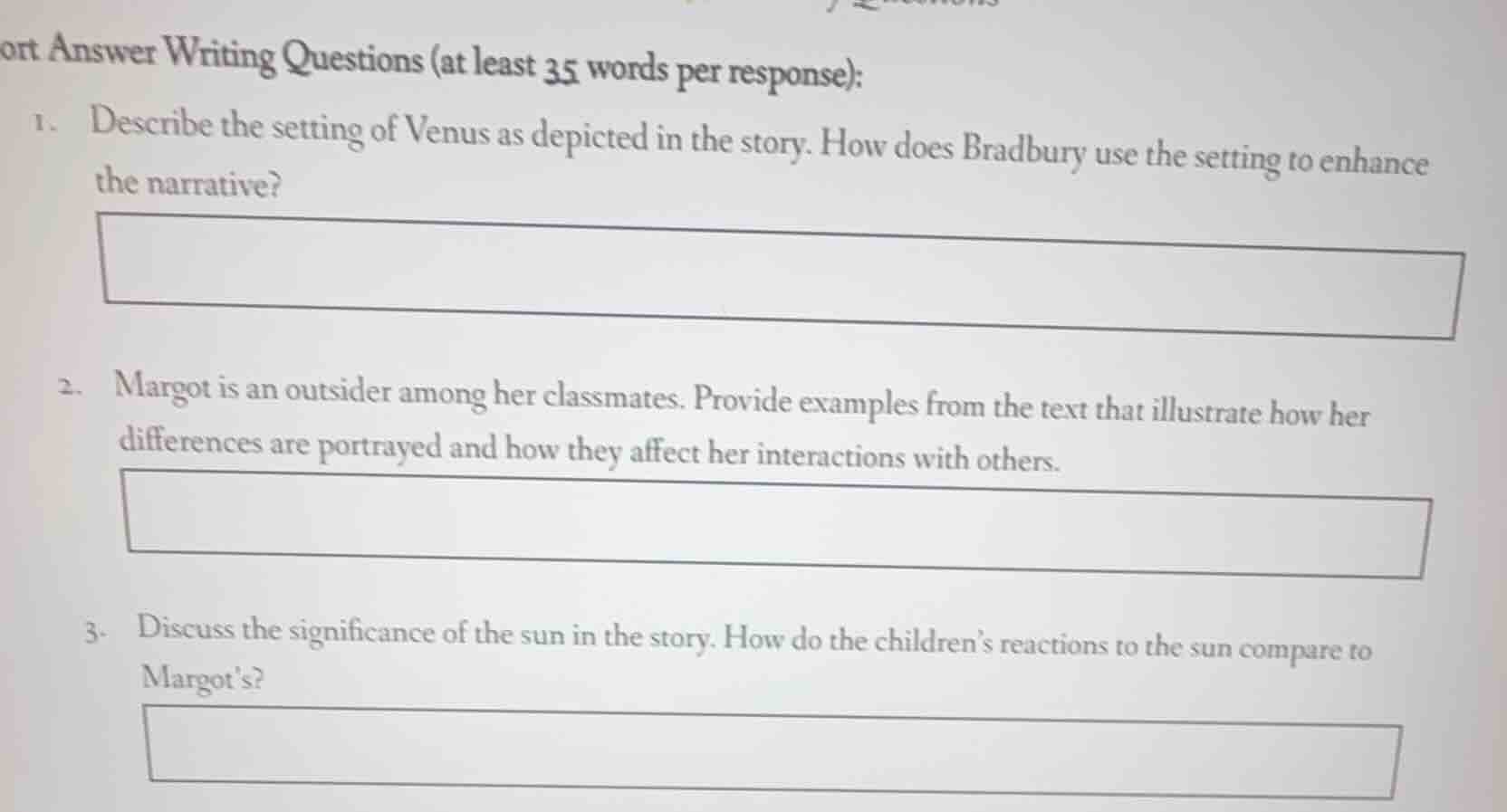 short answer writing questions (at least 35 words per response): 1. des…