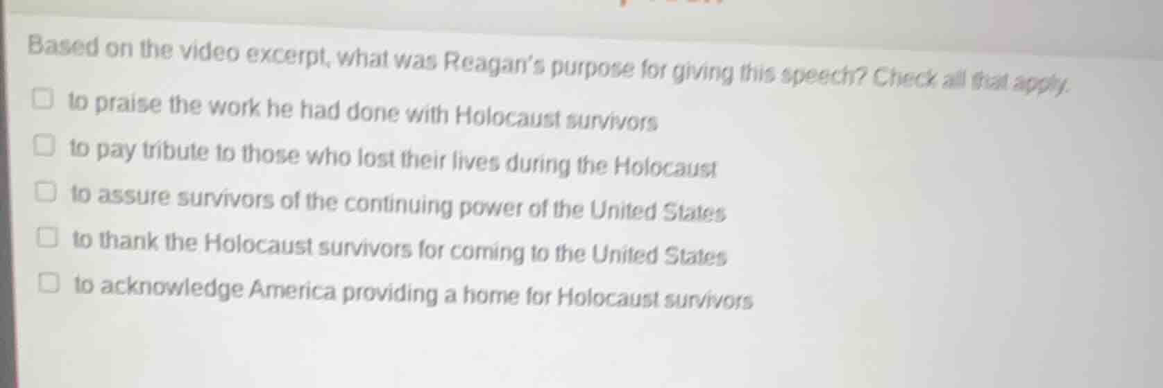 based on the video excerpt, what was reagans purpose for giving this sp…