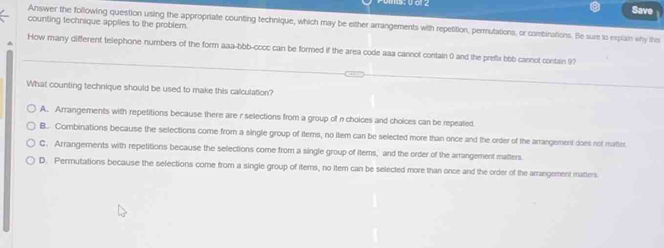 answer the following question using the appropriate counting technique,…