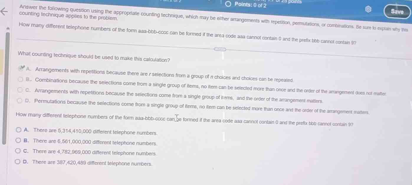 answer the following question using the appropriate counting technique,…