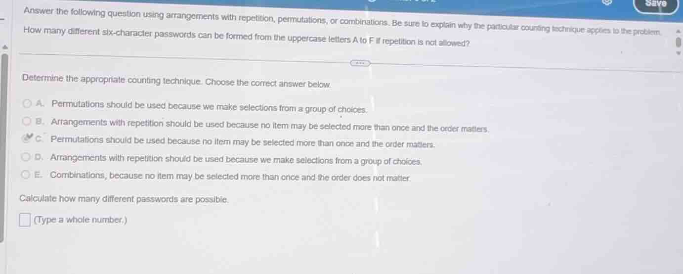 answer the following question using arrangements with repetition, permu…