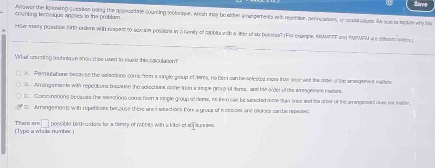 answer the following question using the appropriate counting technique,…