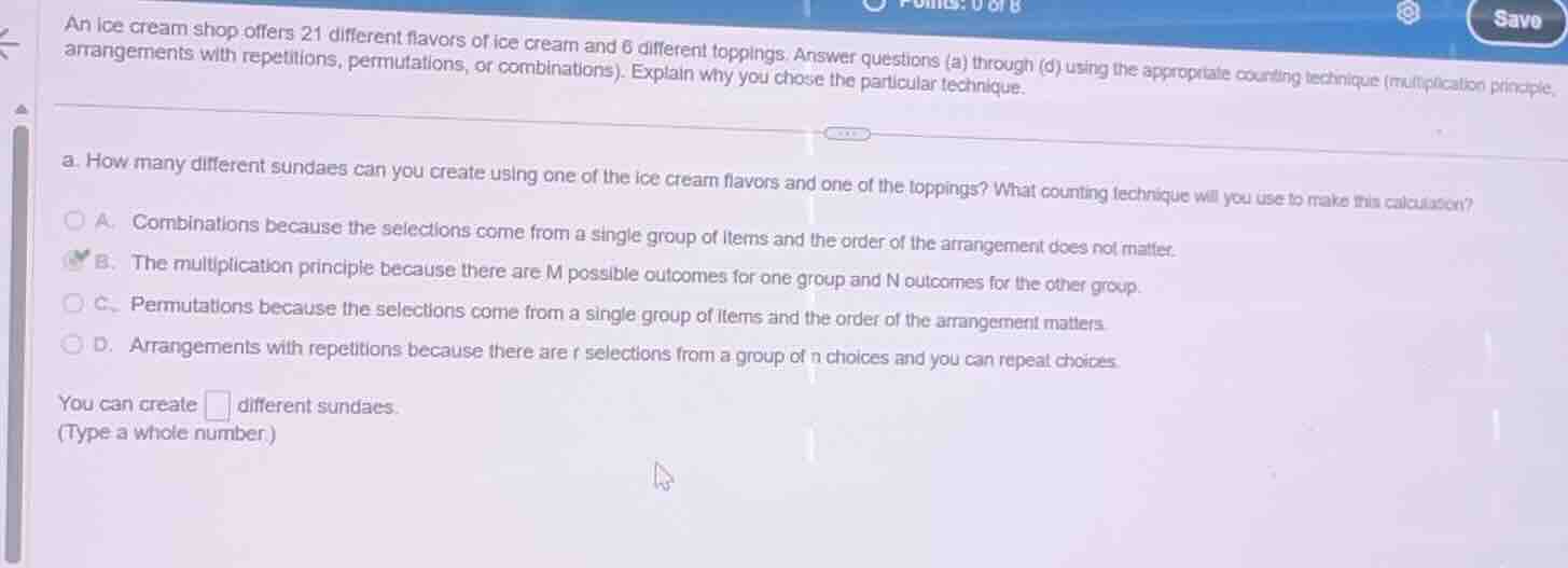 an ice cream shop offers 21 different flavors of ice cream and 6 differ…