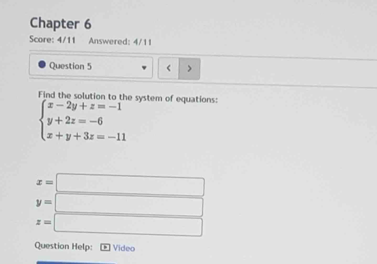 find the solution to the system of equations: \\ \\begin{cases} x - 2y …