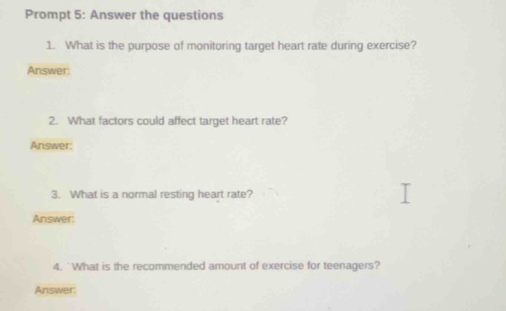 prompt 5: answer the questions 1. what is the purpose of monitoring tar…
