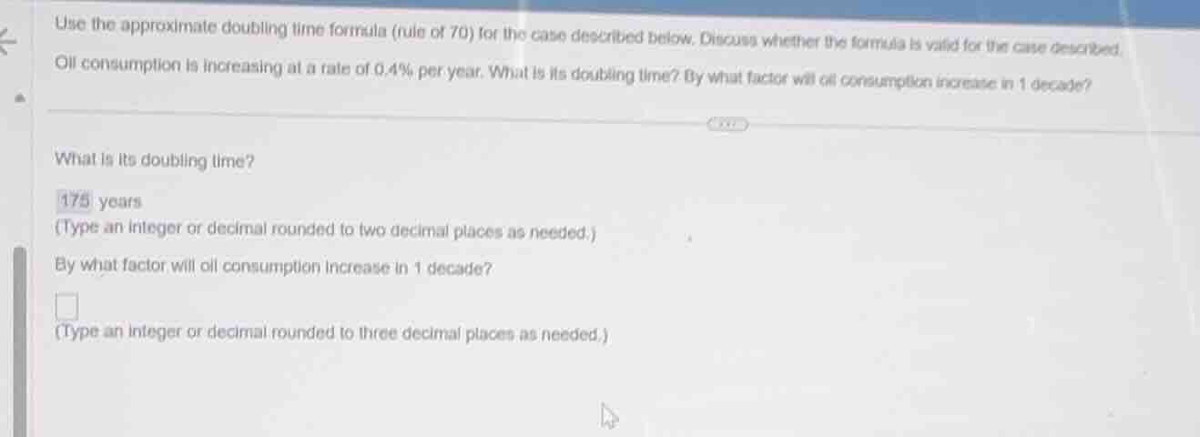 use the approximate doubling time formula (rule of 70) for the case des…