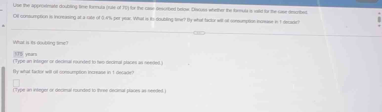 use the approximate doubling time formula (rule of 70) for the case des…