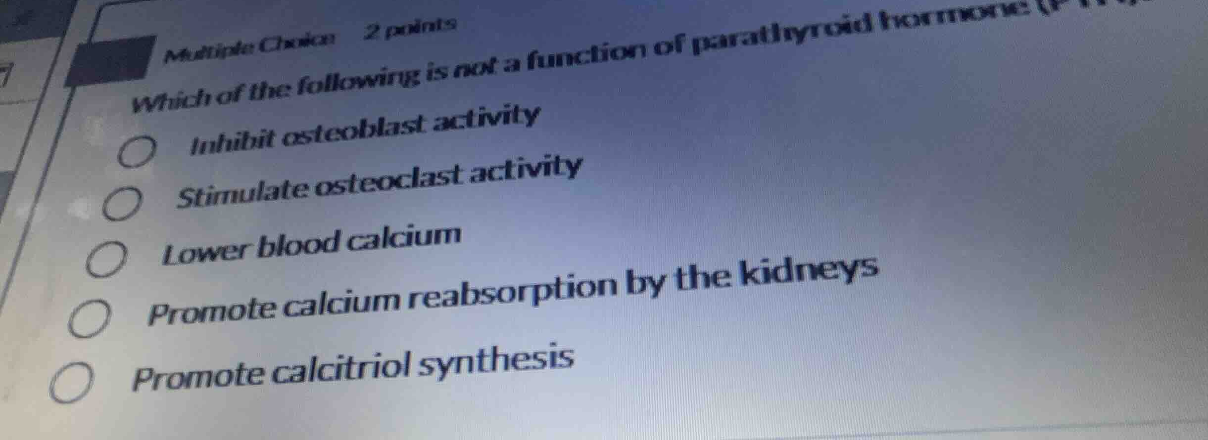 multiple choice 2 points which of the following is not a function of pa…