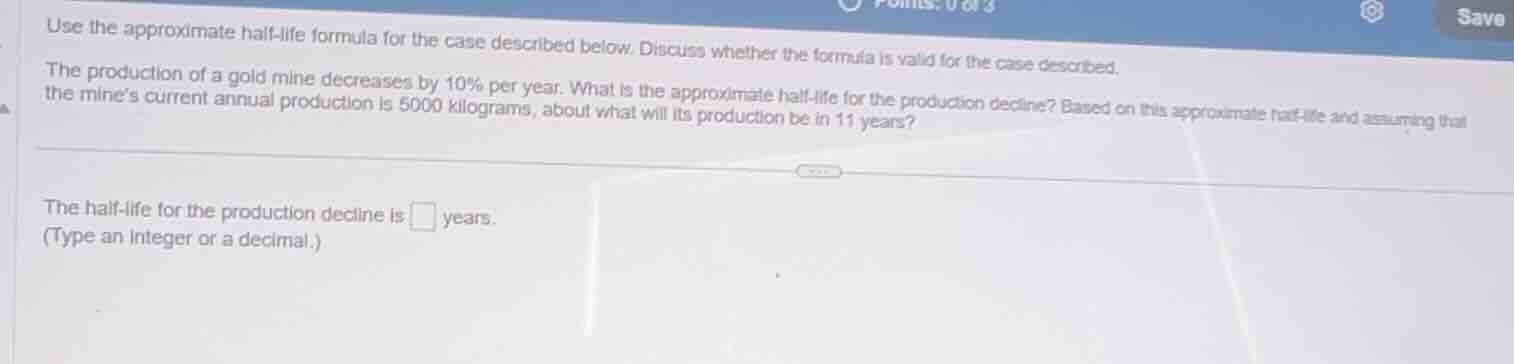 use the approximate half-life formula for the case described below. dis…