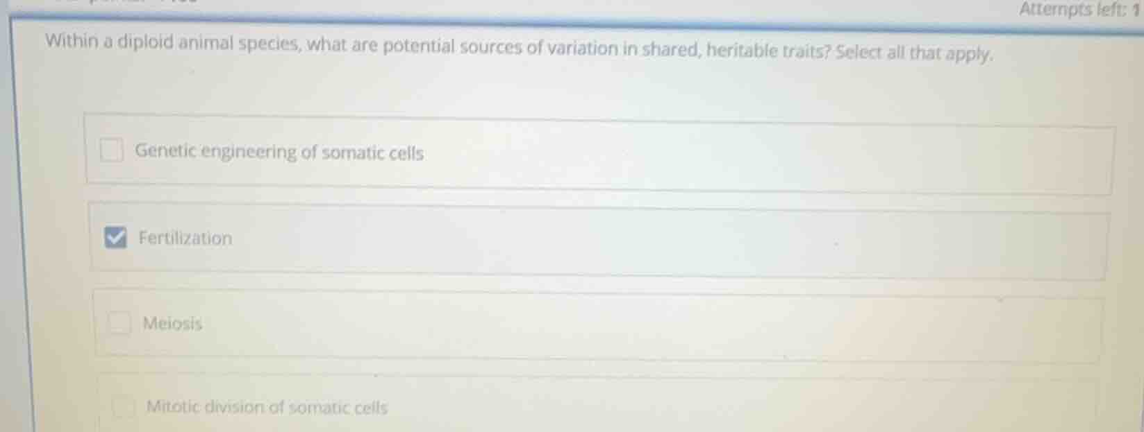 within a diploid animal species, what are potential sources of variatio…