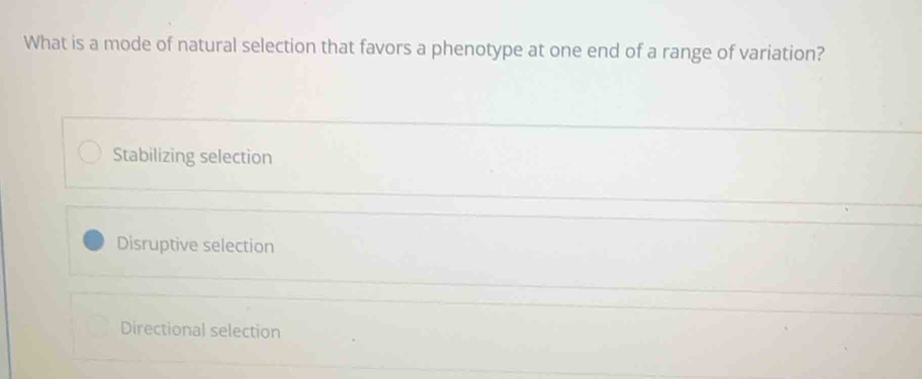 what is a mode of natural selection that favors a phenotype at one end …