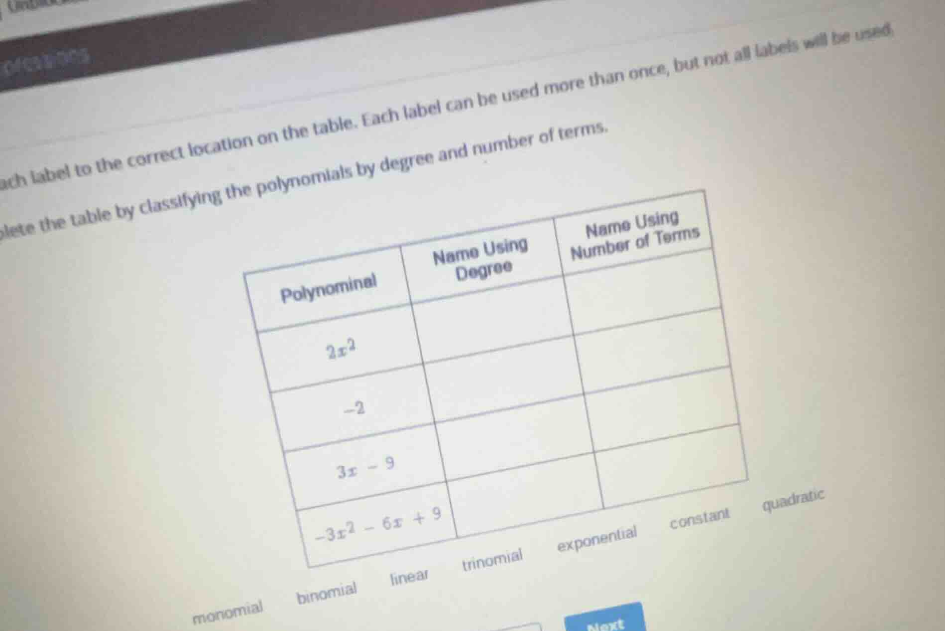 drag each label to the correct location on the table. each label can be…