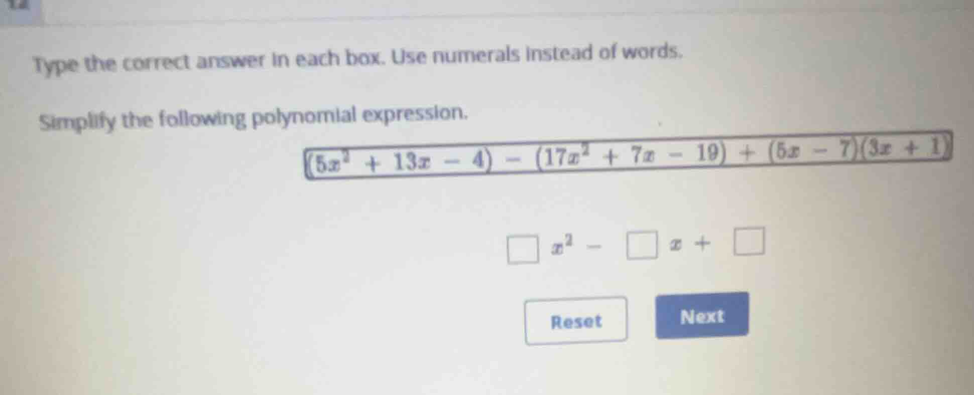 type the correct answer in each box. use numerals instead of words. sim…