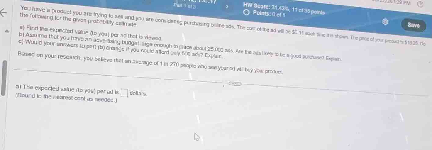 you have a product you are trying to sell and you are considering purch…