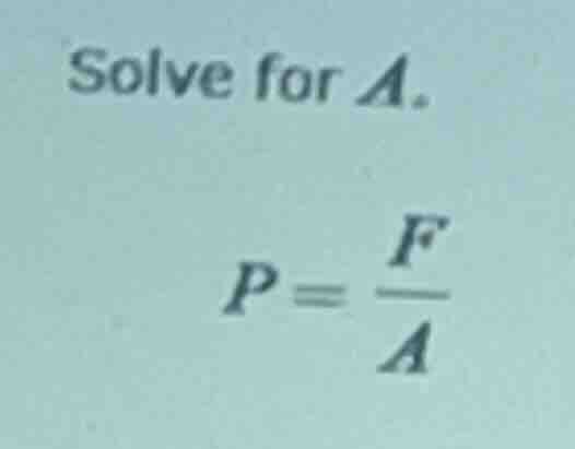 solve for \\(a\\). \\p = \\frac{f}{a}\\