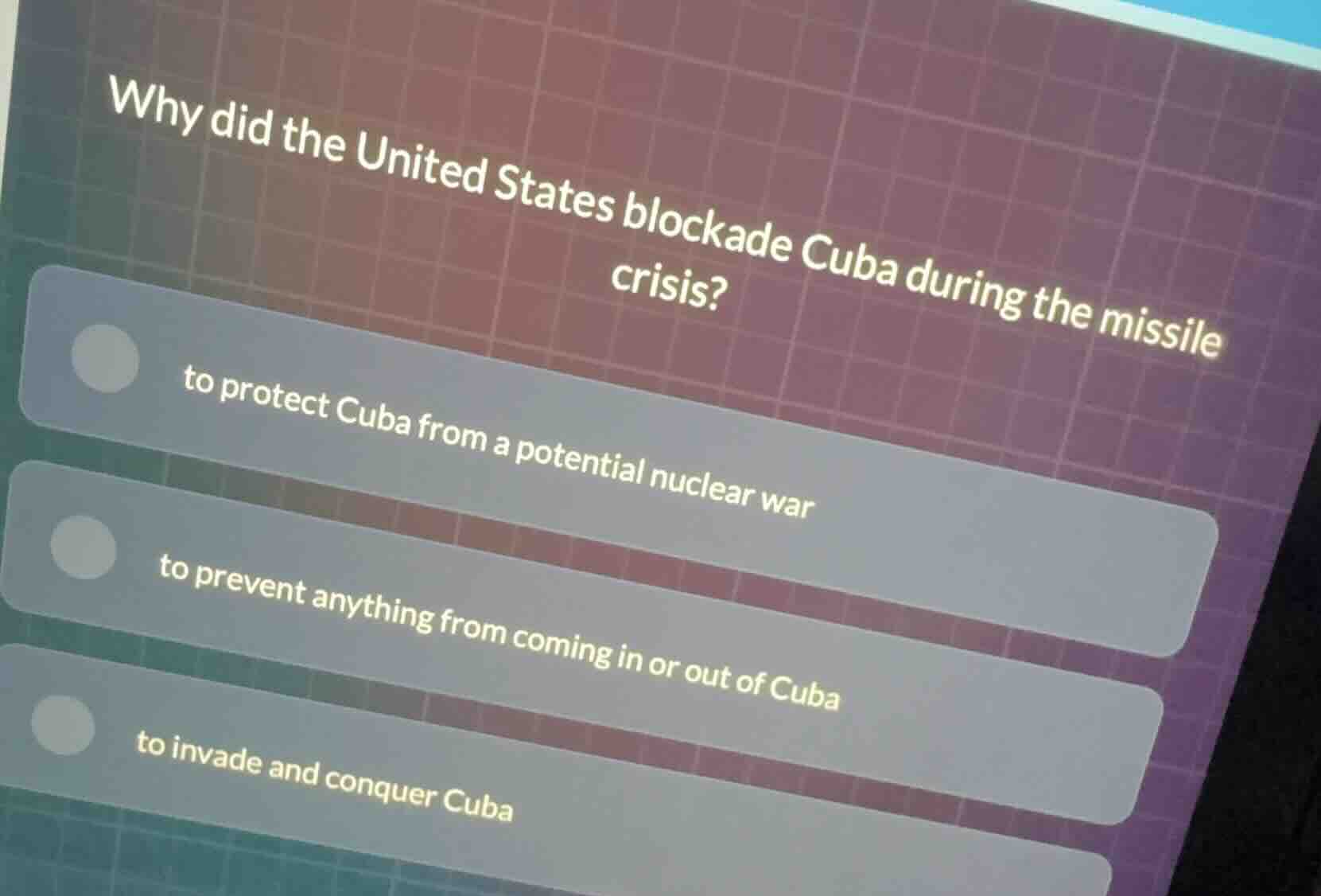 why did the united states blockade cuba during the missile crisis? to p…