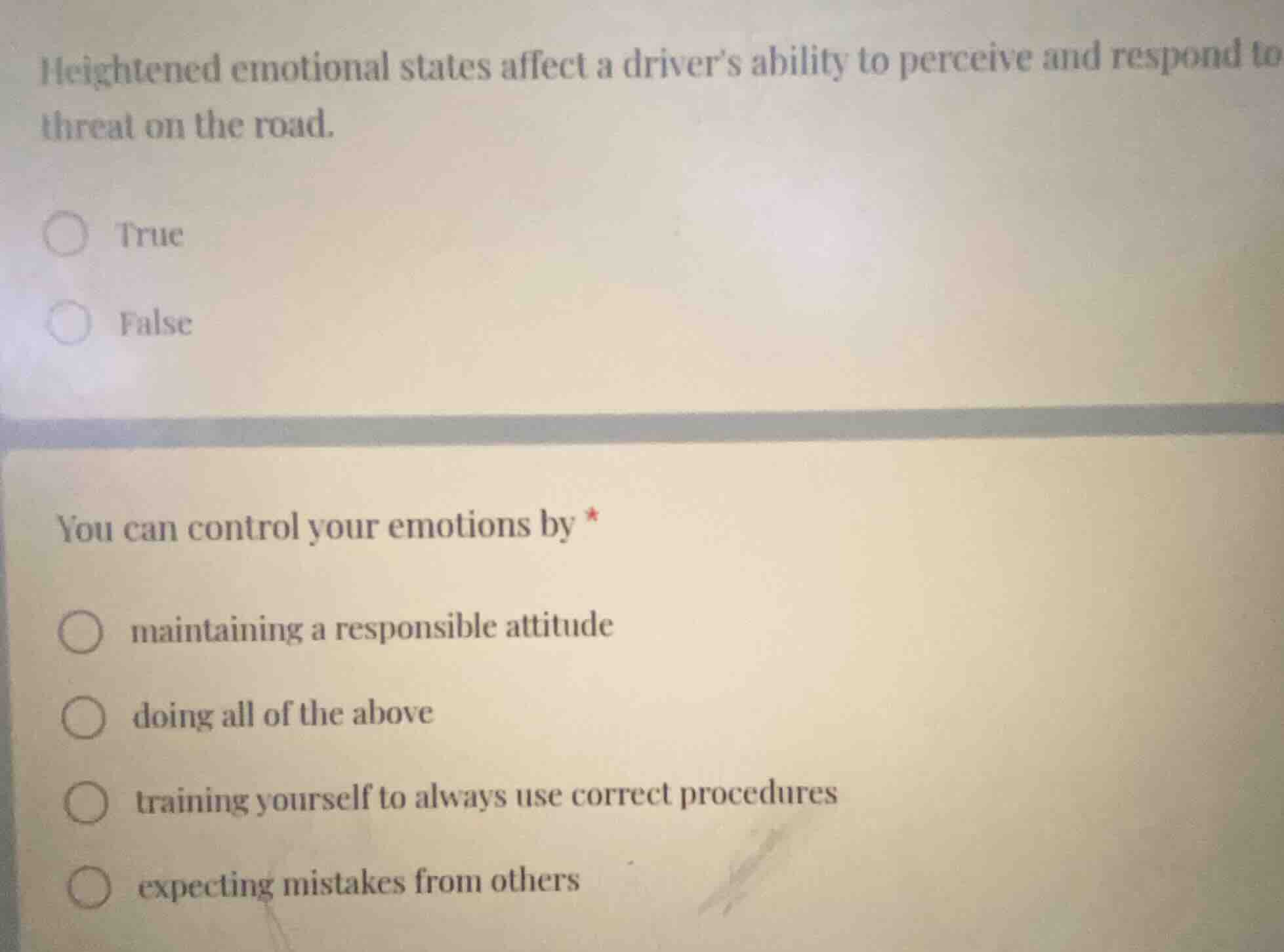 heightened emotional states affect a drivers ability to perceive and re…