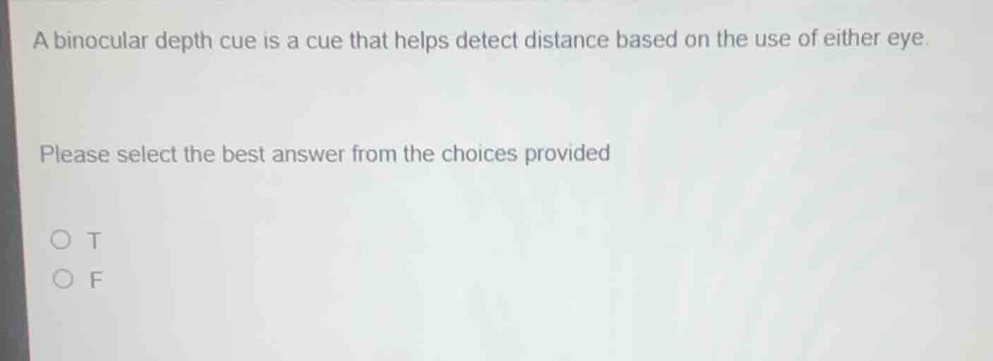 a binocular depth cue is a cue that helps detect distance based on the …