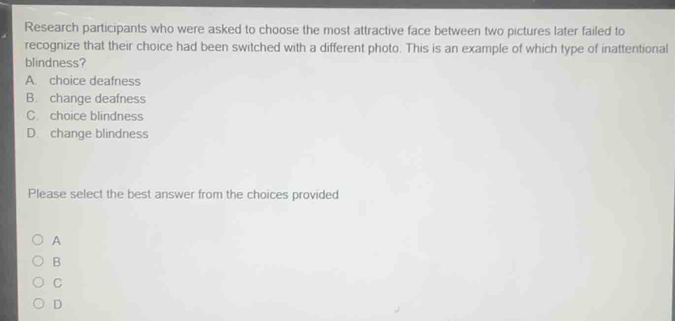 research participants who were asked to choose the most attractive face…