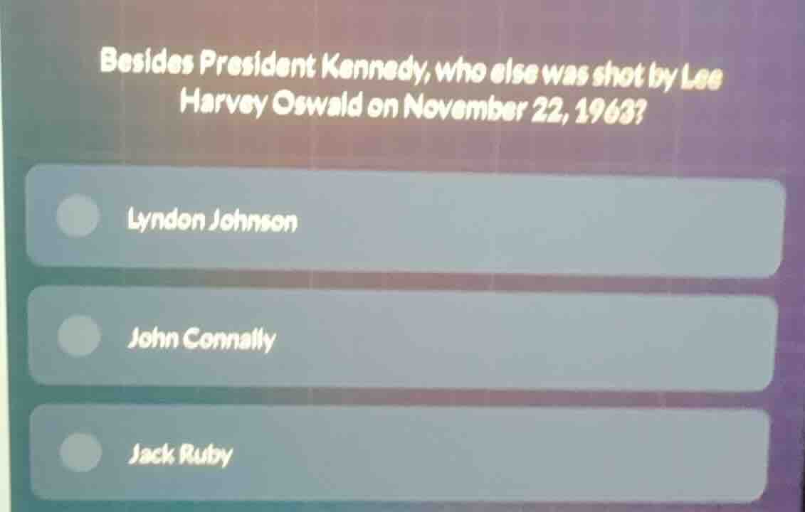 besides president kennedy, who else was shot by lee harvey oswald on no…