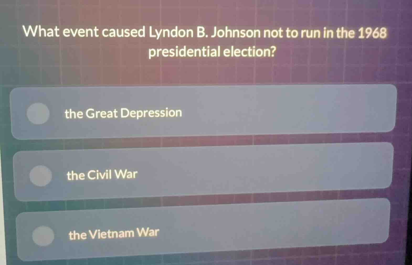 what event caused lyndon b. johnson not to run in the 1968 presidential…