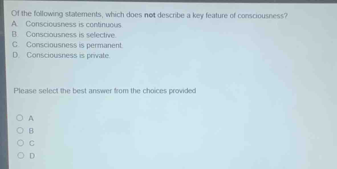 of the following statements, which does not describe a key feature of c…