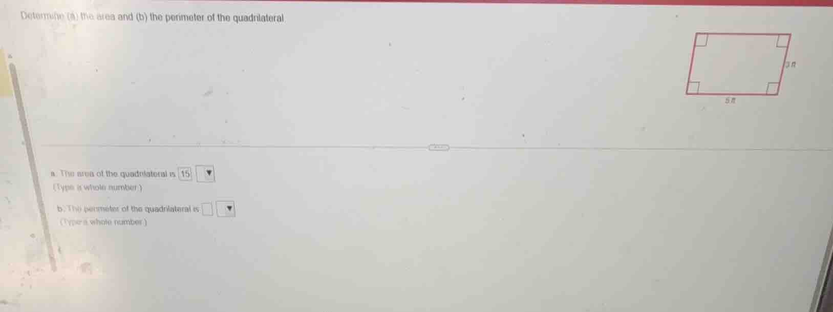 determine (a) the area and (b) the perimeter of the quadrilateral. a. t…