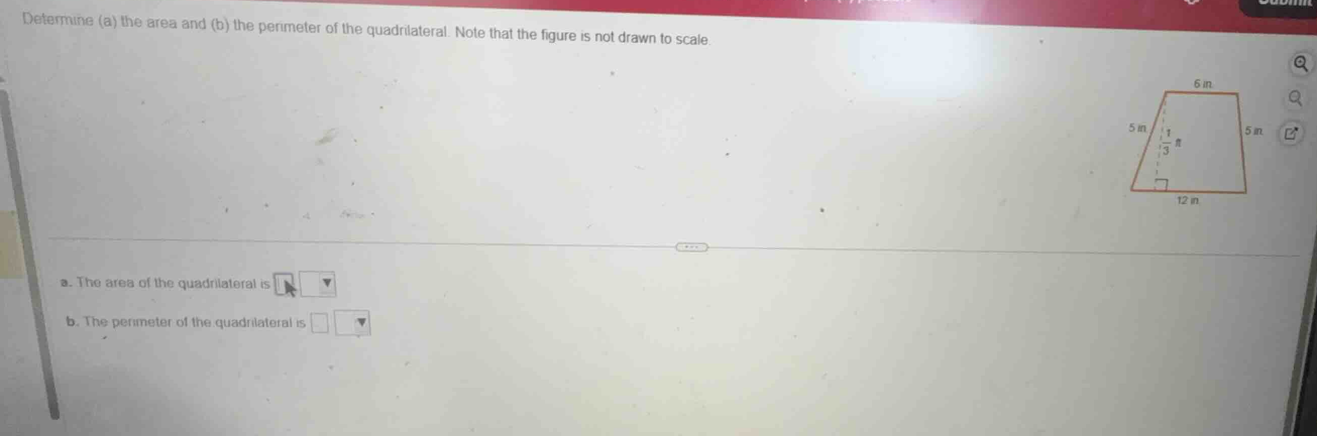 determine (a) the area and (b) the perimeter of the quadrilateral. note…