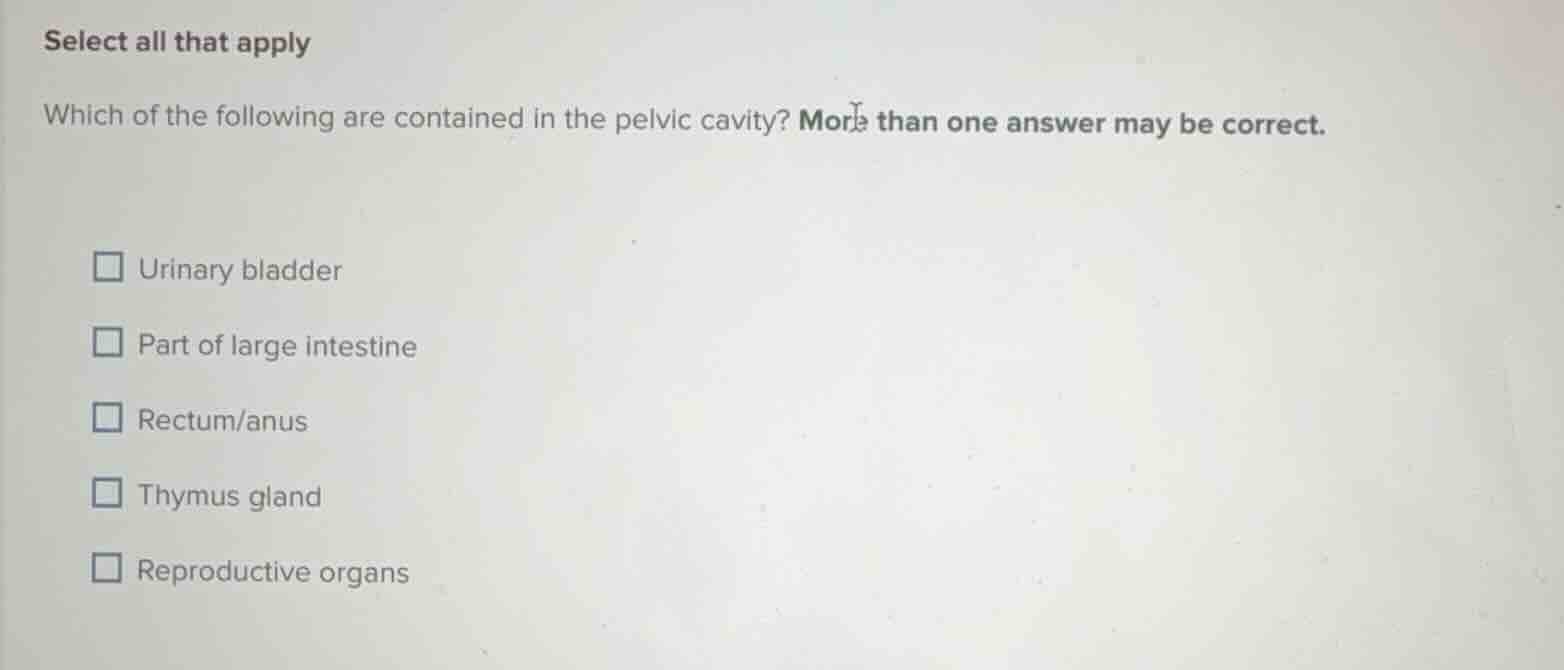 select all that apply which of the following are contained in the pelvi…
