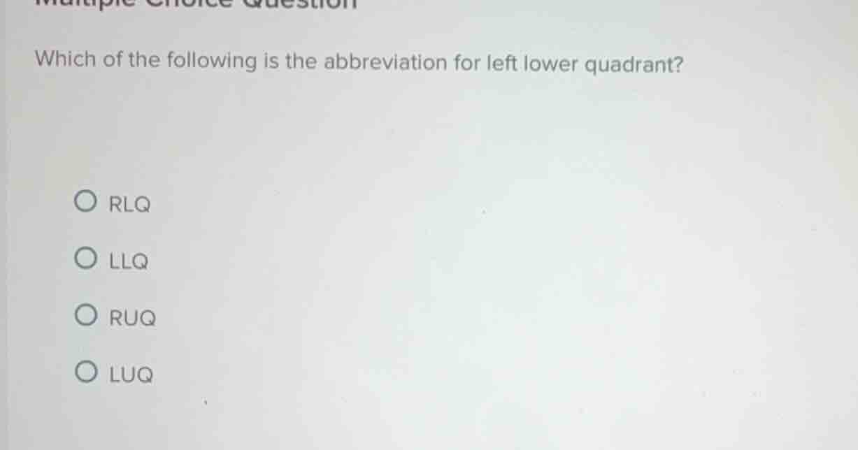 multiple choice question which of the following is the abbreviation for…