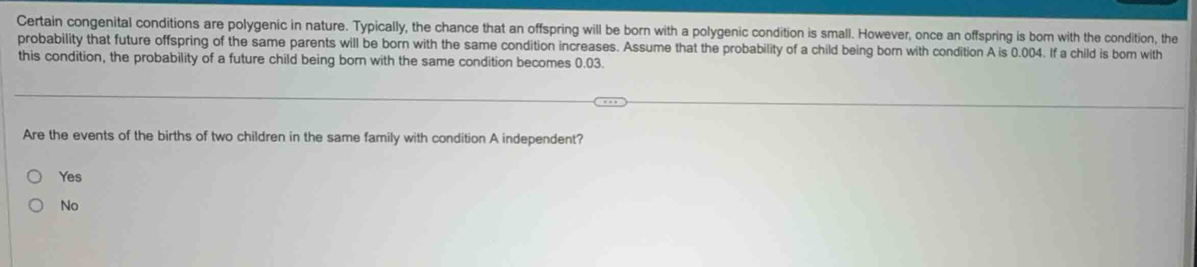 certain congenital conditions are polygenic in nature. typically, the c…