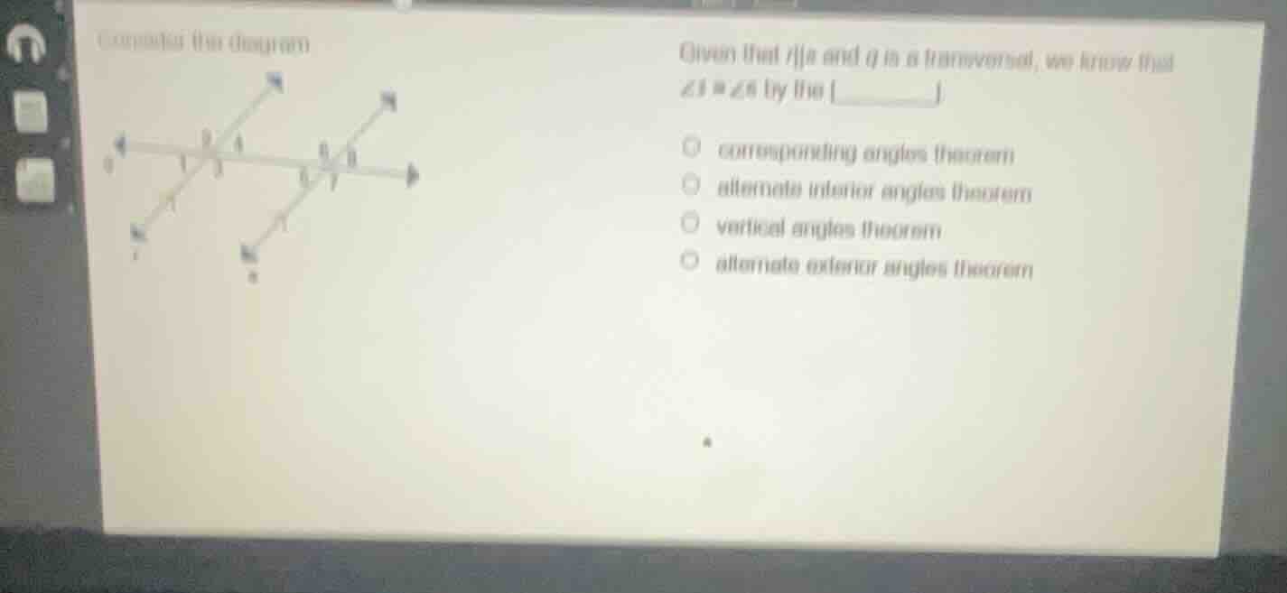 consider the diagram given that \\(r \\parallel s\\) and \\(q\\) is a t…