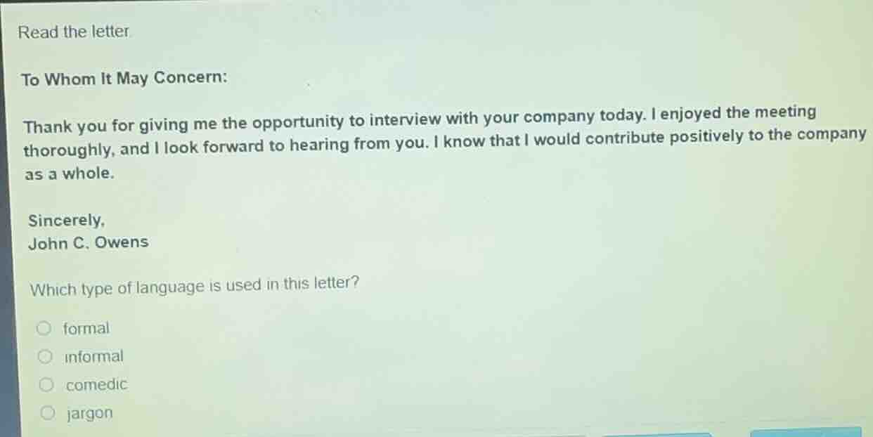 read the letter. to whom it may concern: thank you for giving me the op…