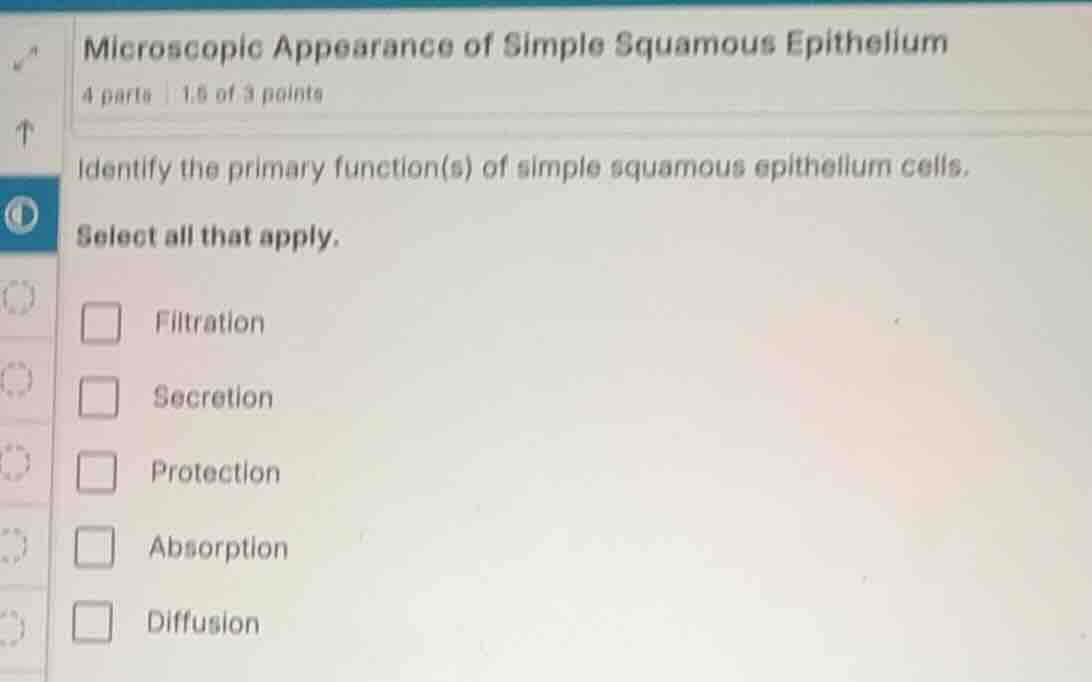microscopic appearance of simple squamous epithelium 4 parts | 1.5 of 3…