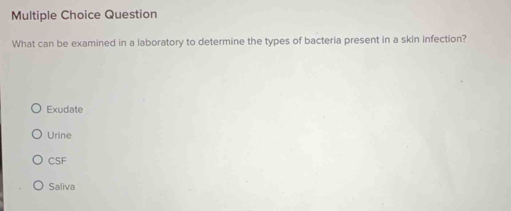 multiple choice question what can be examined in a laboratory to determ…