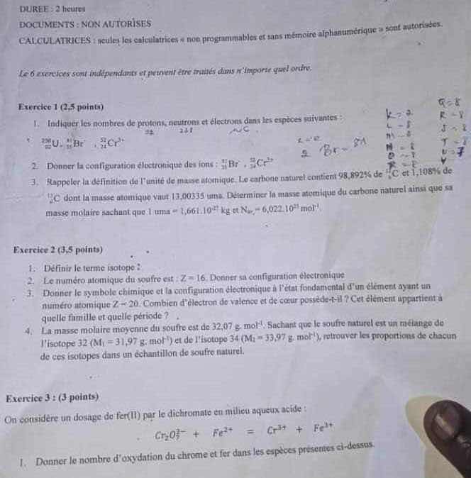 duree : 2 heures documents : non autorisés calculatrices : seules les c…