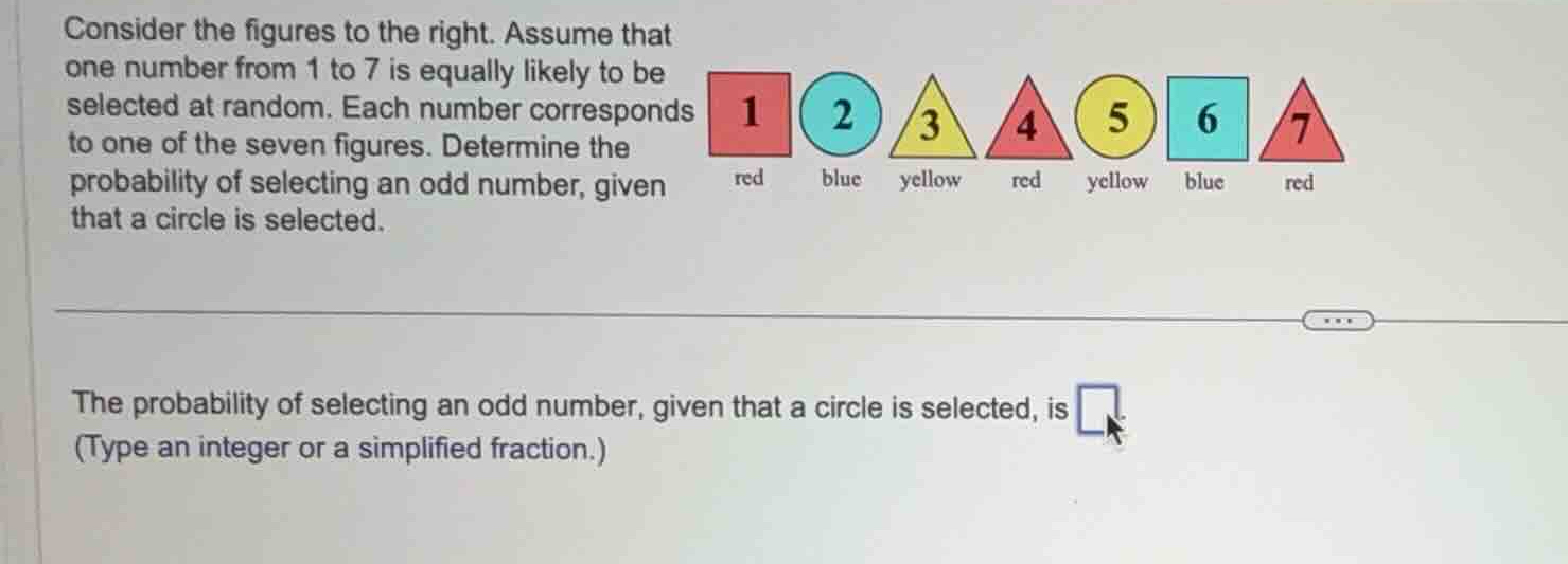 consider the figures to the right. assume that one number from 1 to 7 i…