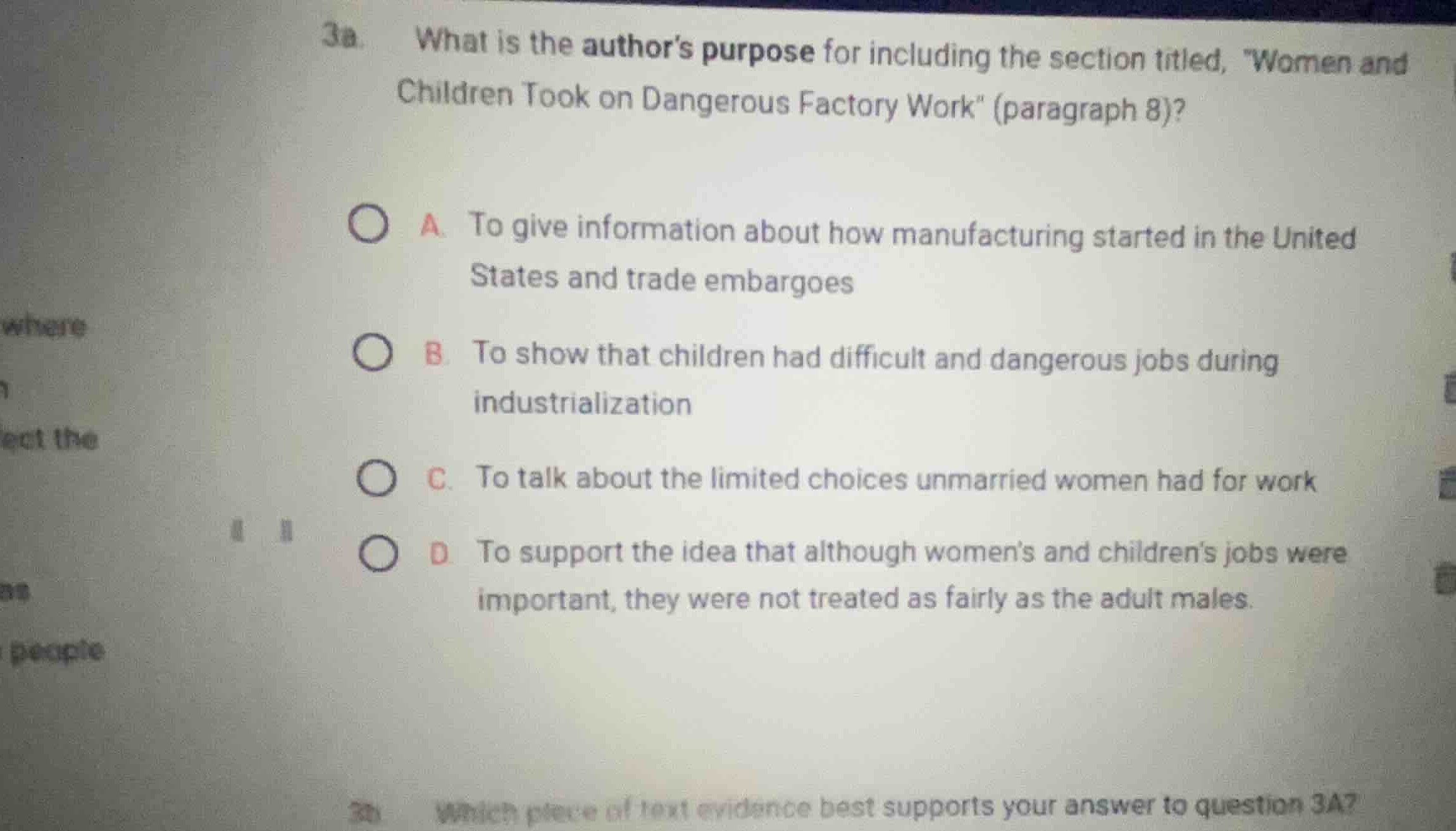 3a. what is the authors purpose for including the section titled, \wome…
