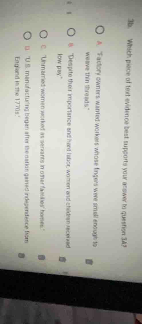 3b. which piece of text evidence best supports your answer to question …