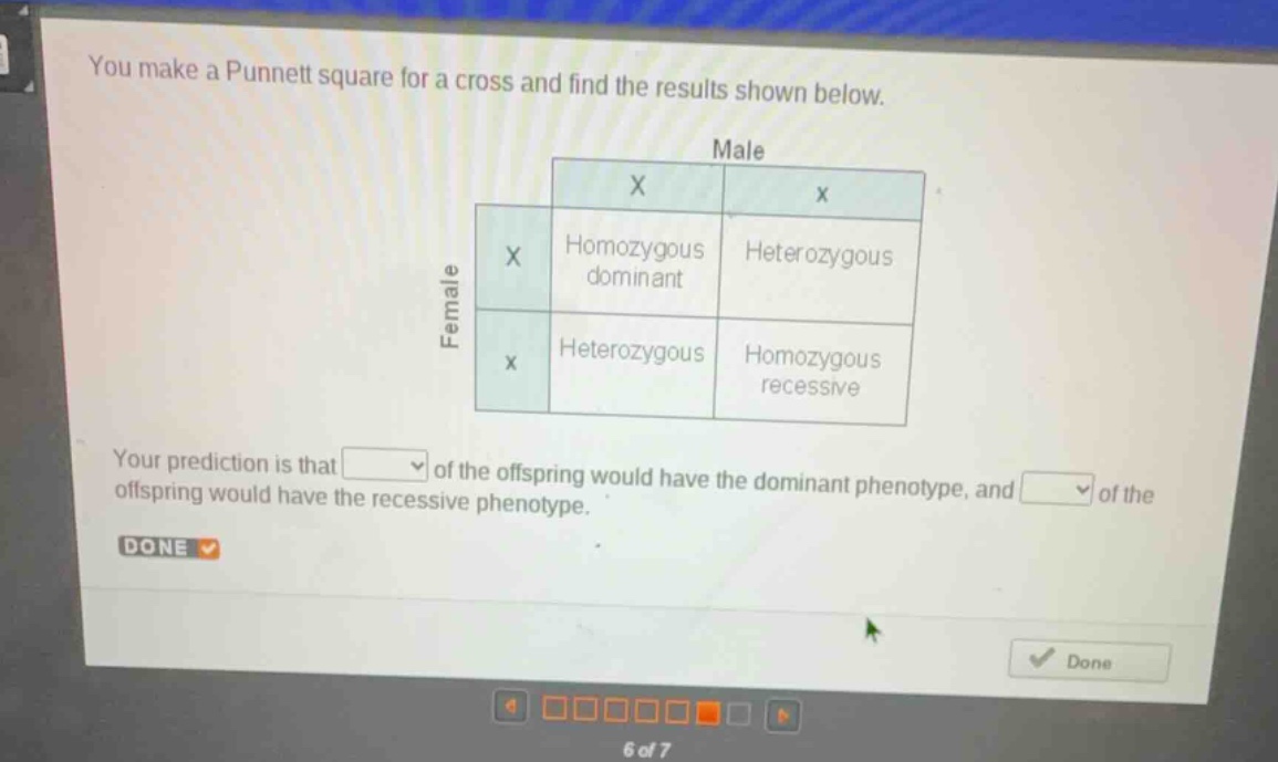 you make a punnett square for a cross and find the results shown below.…