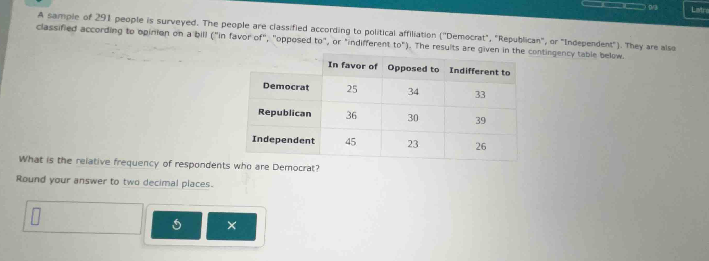 a sample of 291 people is surveyed. the people are classified according…