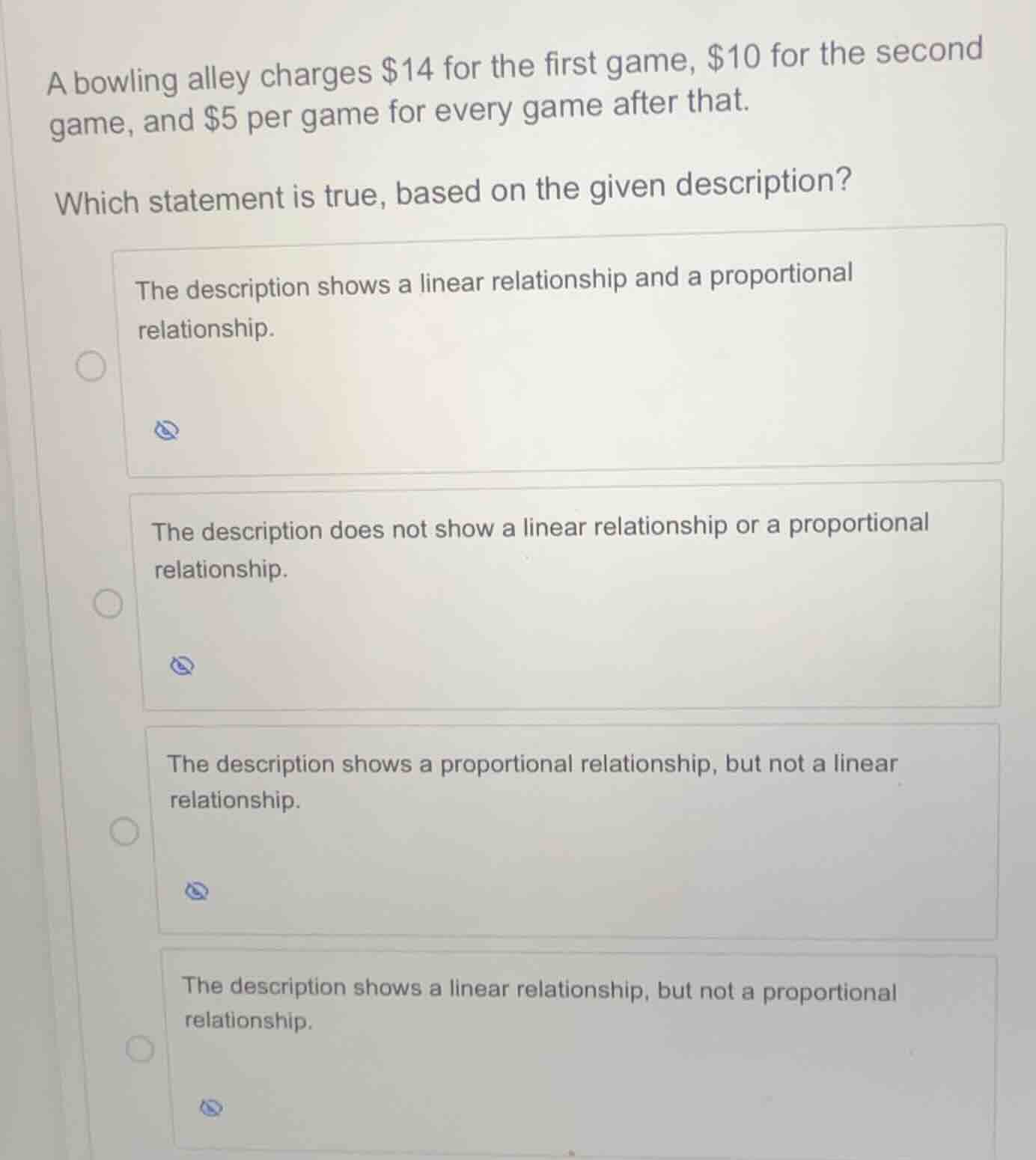 a bowling alley charges $14 for the first game, $10 for the second game…