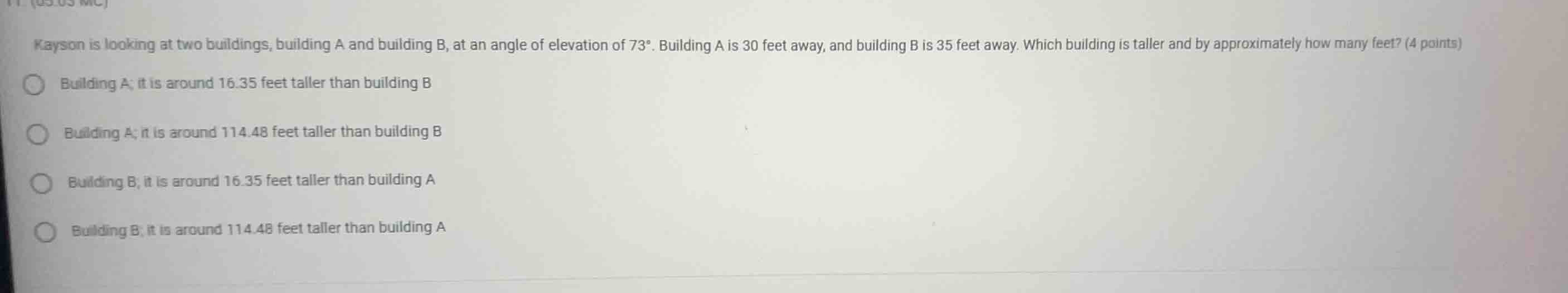kayson is looking at two buildings, building a and building b, at an an…