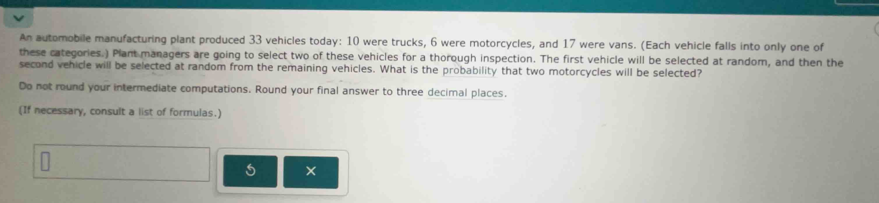 an automobile manufacturing plant produced 33 vehicles today: 10 were t…
