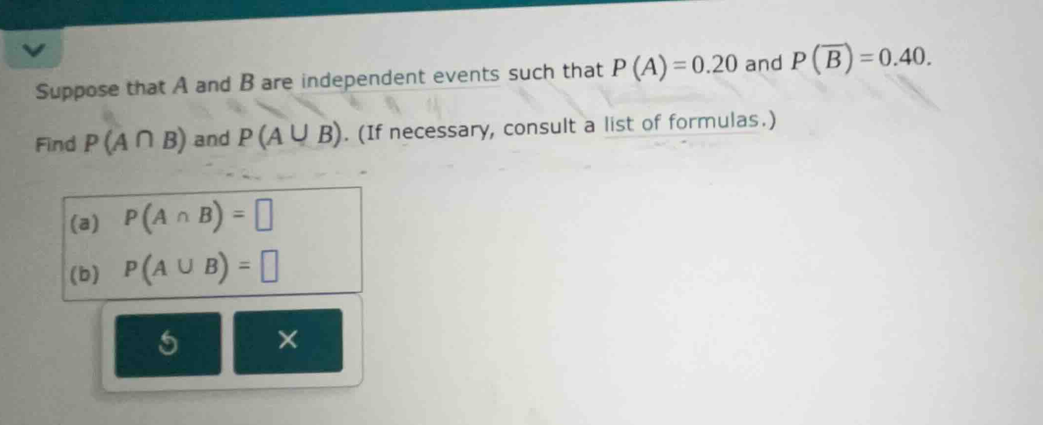 suppose that \\(a\\) and \\(b\\) are independent events such that \\(p(…