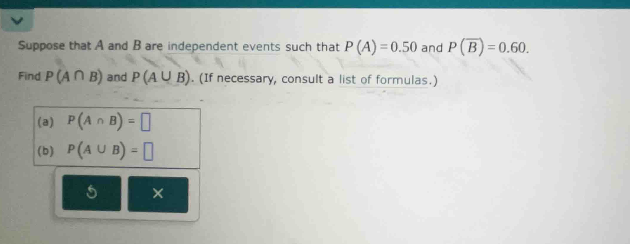 suppose that \\(a\\) and \\(b\\) are independent events such that \\(p(…