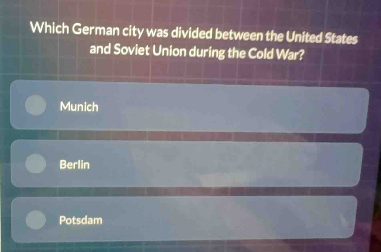 which german city was divided between the united states and soviet unio…