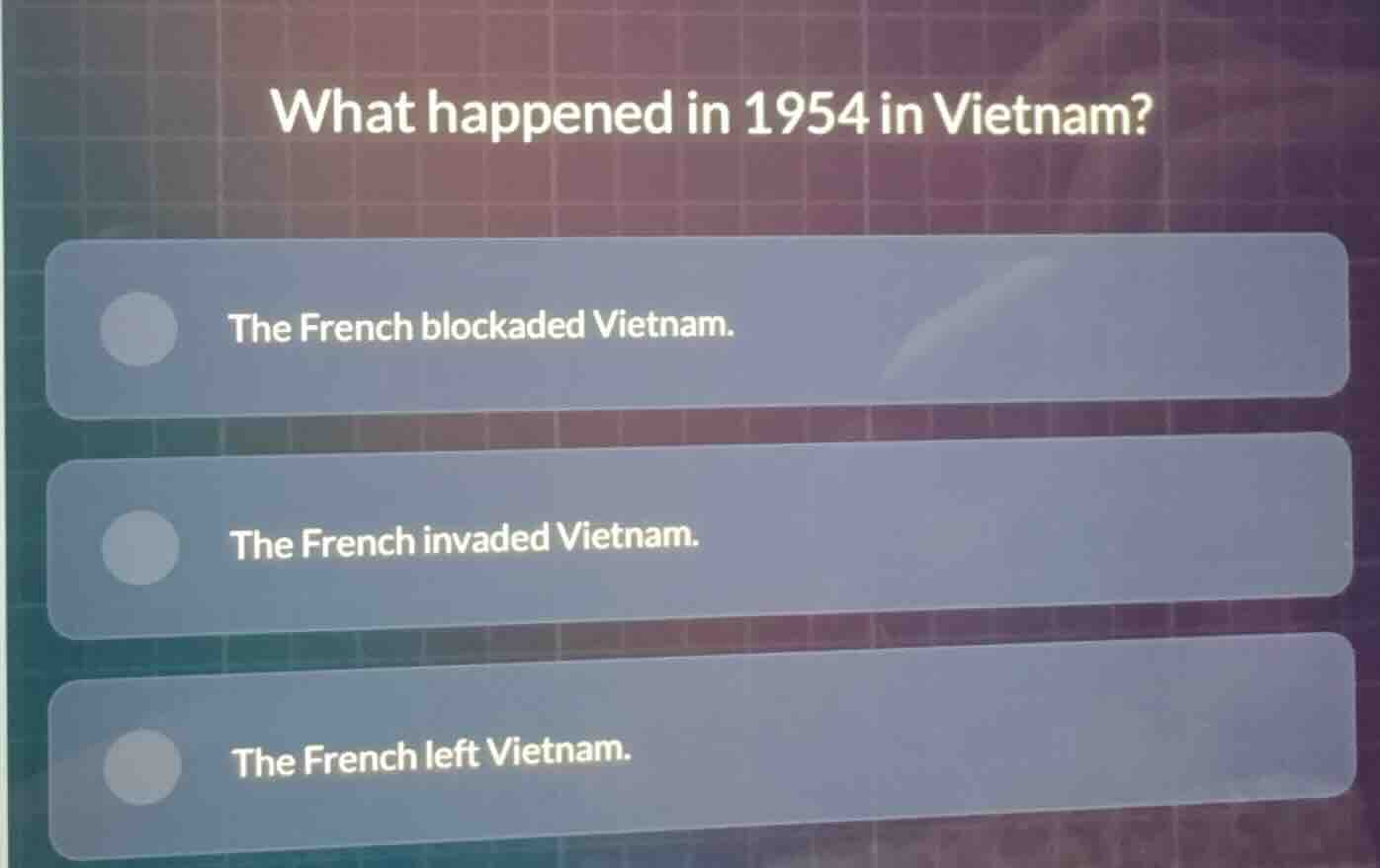 what happened in 1954 in vietnam? the french blockaded vietnam. the fre…