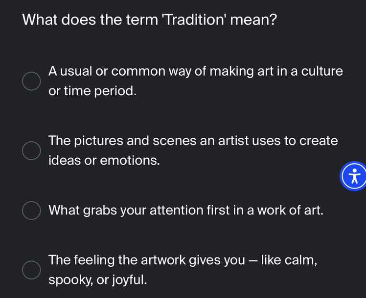 what does the term tradition mean? a usual or common way of making art …