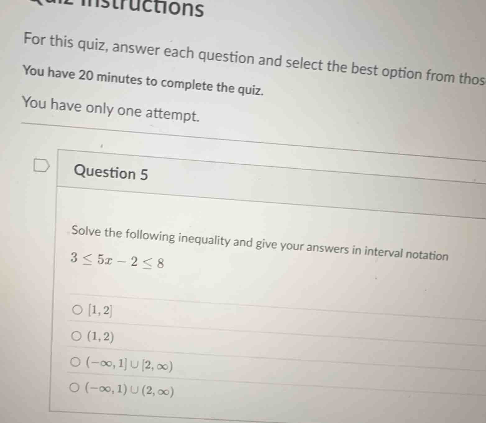 question 5 solve the following inequality and give your answers in inte…